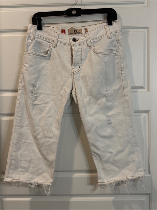 Juicy Couture Pants - Vintage Juicy Couture Bermuda Shorts White Denim Jean Stretch Walking Style